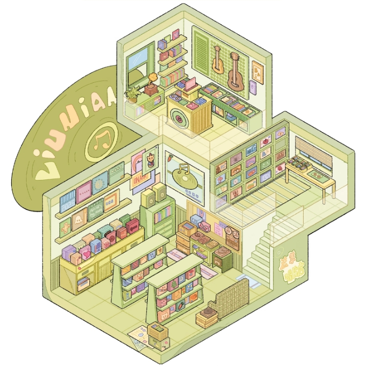 Retro Wave Complex DIY 3D Sticker Collection - 3 Cute Miniature Scenes