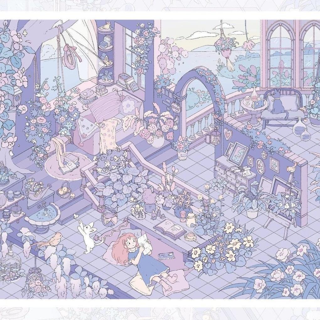 Purple Sweet Dream DIY 3D Scene Stickers - Cute Miniature Scene