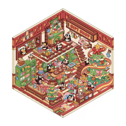 Cozy Christmas DIY 3D Scene Stickers - 2 Cute Miniature Scene