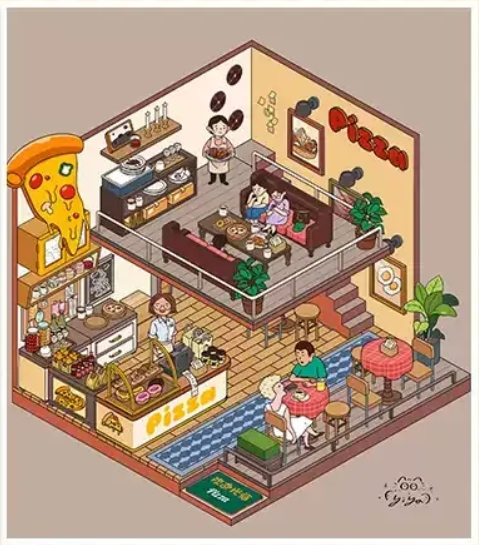 Crazy Town 3D Sticker Collection -  Cute Miniature Scene