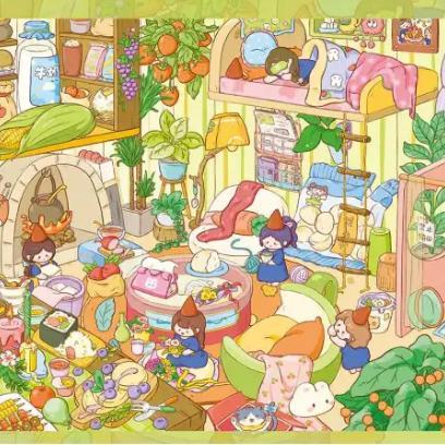 Whimsy World DIY 3D Sticker Collection - 2 Cute Miniature Scenes