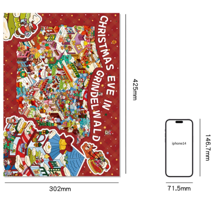 Grindelwald Christmas Night DIY 3D Scene Stickers - [LARGE]- Cute Miniature Scene