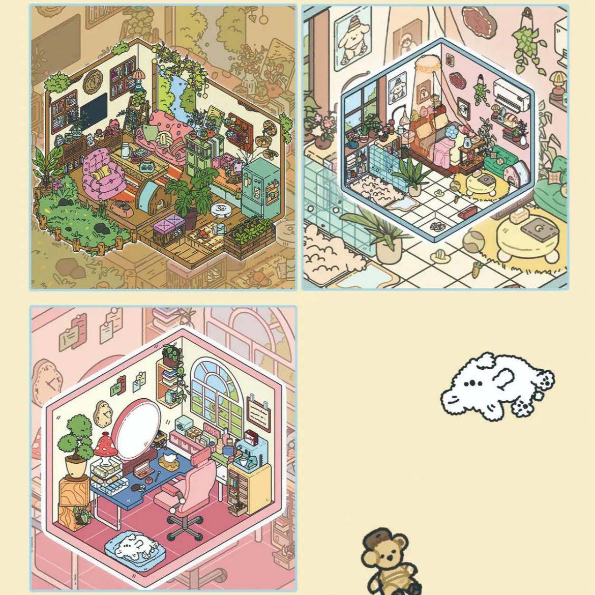 South Window Nap DIY 3D Sticker Collection - 3 Cute Miniature Scenes