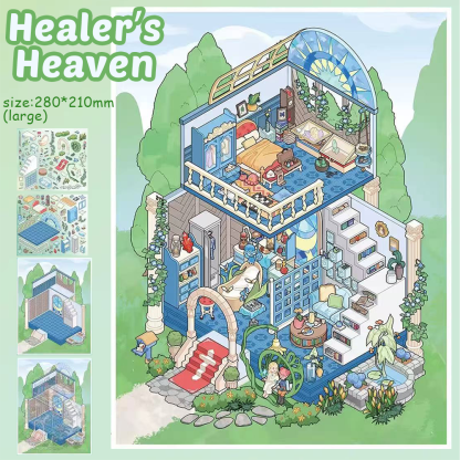 Healer’s Heaven DIY 3D Sticker Collection - Cute Miniature Scene