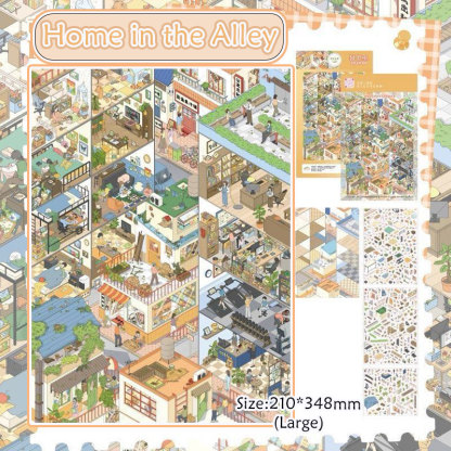 Time Prism  DIY 3D Scene Stickers Collection - 4 Cute Miniature Scenes