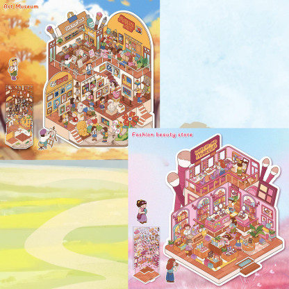Art Journey DIY 3D Sticker Collection - 2 Cute Miniature Scenes