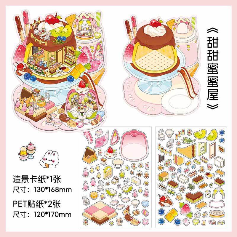 Epicurean Haven DIY 3D Scene Stickers 4 Cute Miniature Scenes