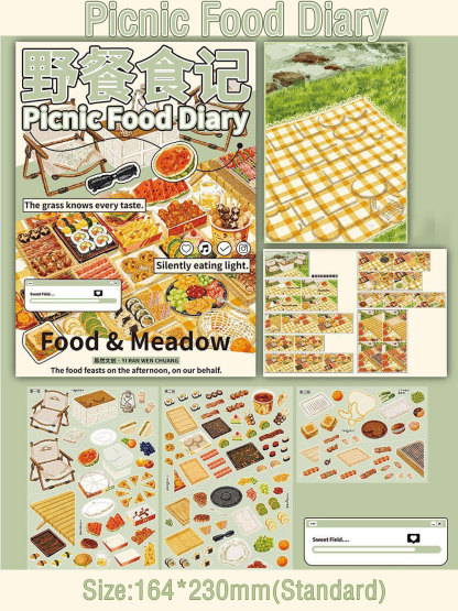 Food Paradise DIY 3D Scene Stickers Collection - 6 Cute Miniature Scenes