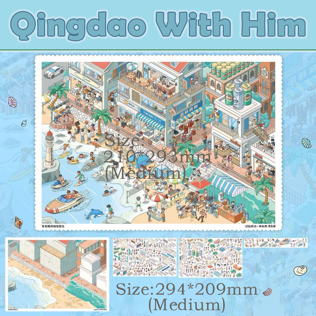 Summer Puppy Love DIY 3D Scene Stickers Collection - 2 Cute Miniature Scenes