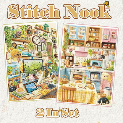 Stitch Nook DIY 3D Scene Stickers Collection - 2 Cute Miniature Scenes