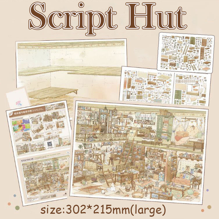 Cozy Space DIY 3D Scene Stickers Collection - 4 Cute Miniature Scenes
