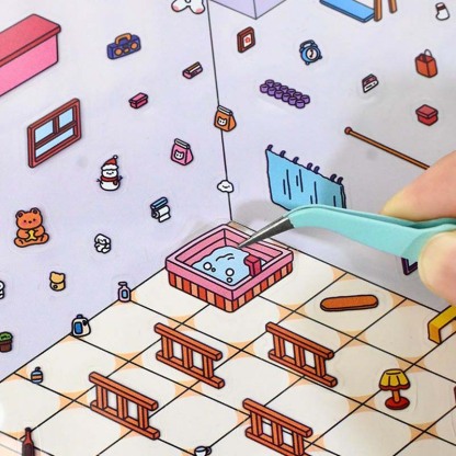 Time Apartment Scene Stickers 2 Cute Miniature Scenes