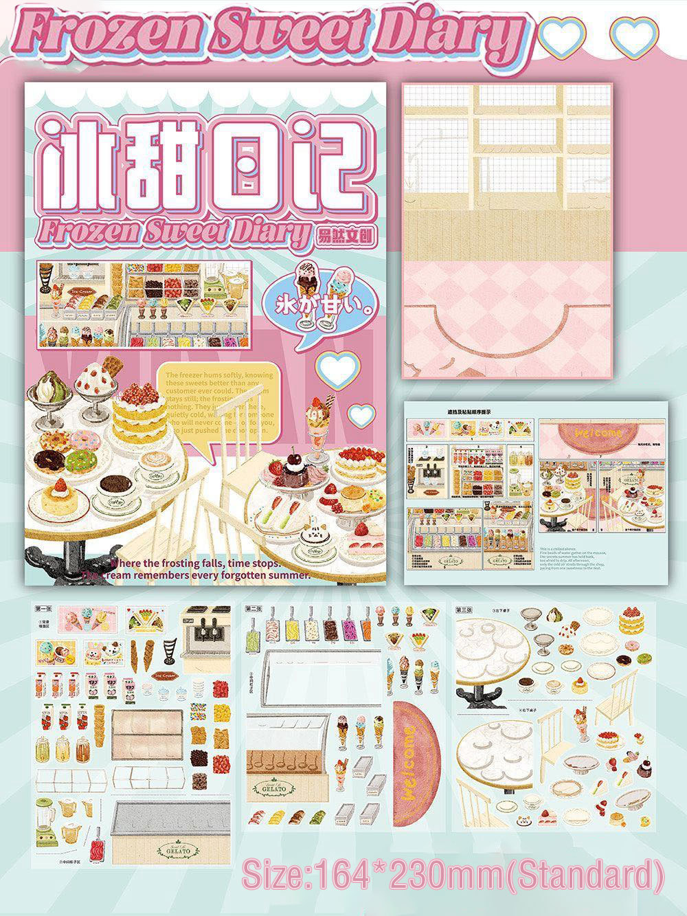 Food Paradise DIY 3D Scene Stickers Collection - 6 Cute Miniature Scenes