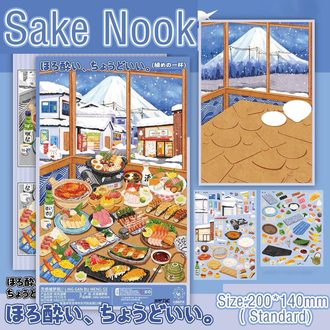 Food Paradise DIY 3D Scene Stickers Collection - 6 Cute Miniature Scenes