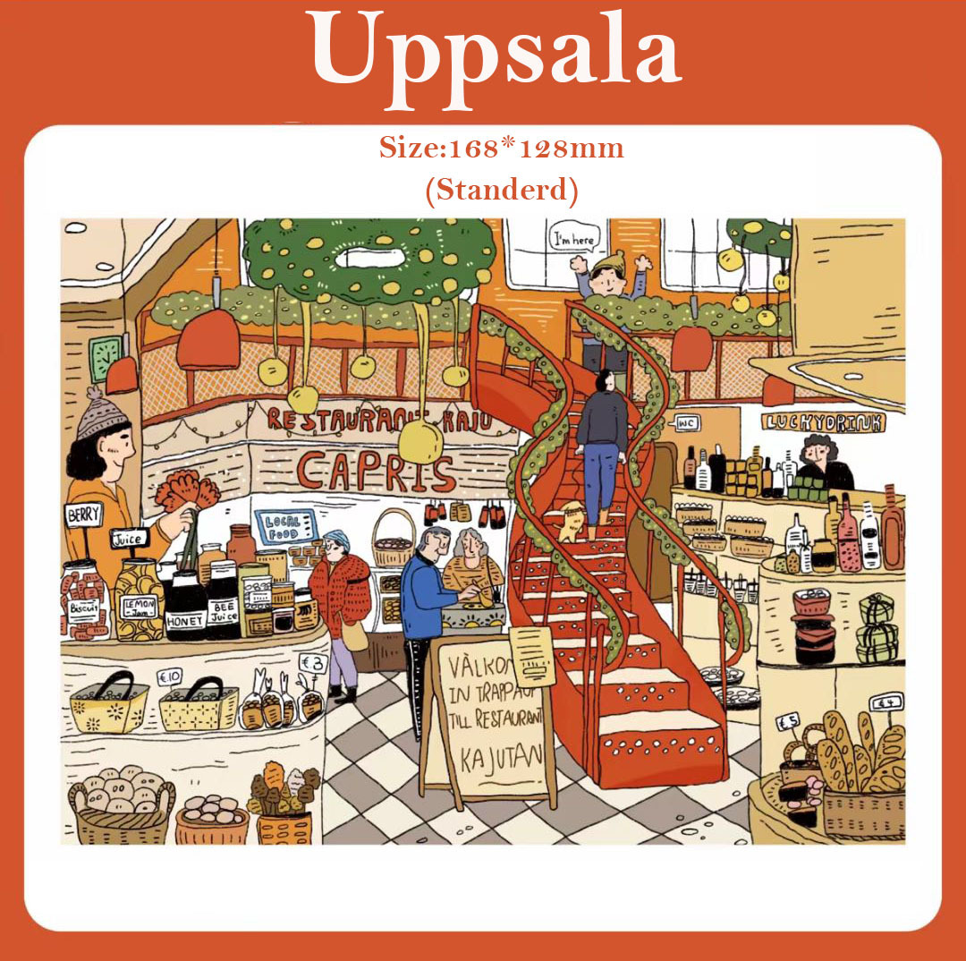 Travel Vlog DIY 3D Scene Stickers - 4 Cute Miniature Scenes