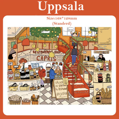 Travel Vlog DIY 3D Scene Stickers - 4 Cute Miniature Scenes