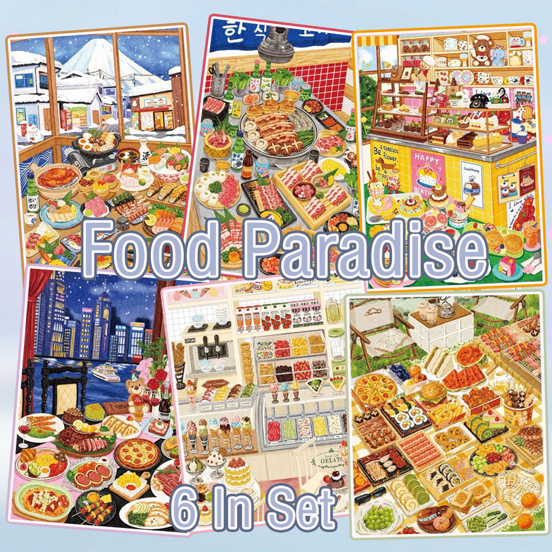 Food Paradise DIY 3D Scene Stickers Collection - 6 Cute Miniature Scenes