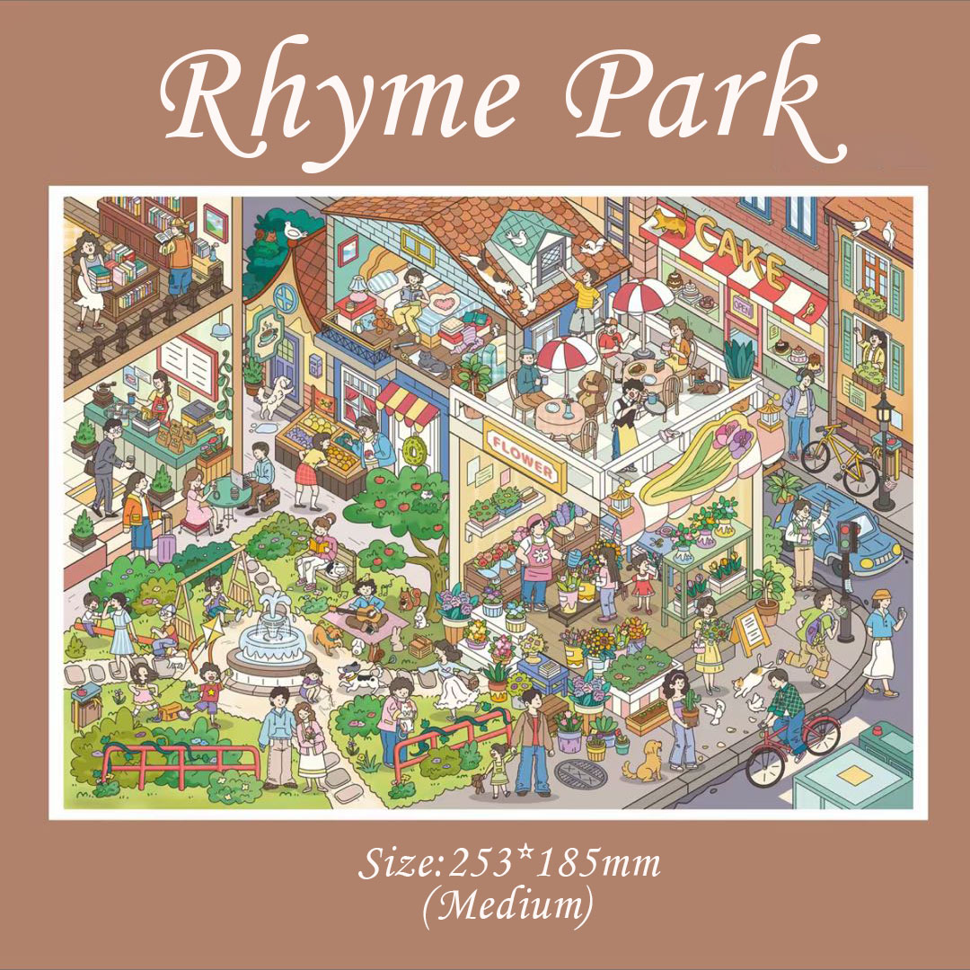 Corner Park  DIY 3D Sticker Collection - 4 Cute Miniature Scens
