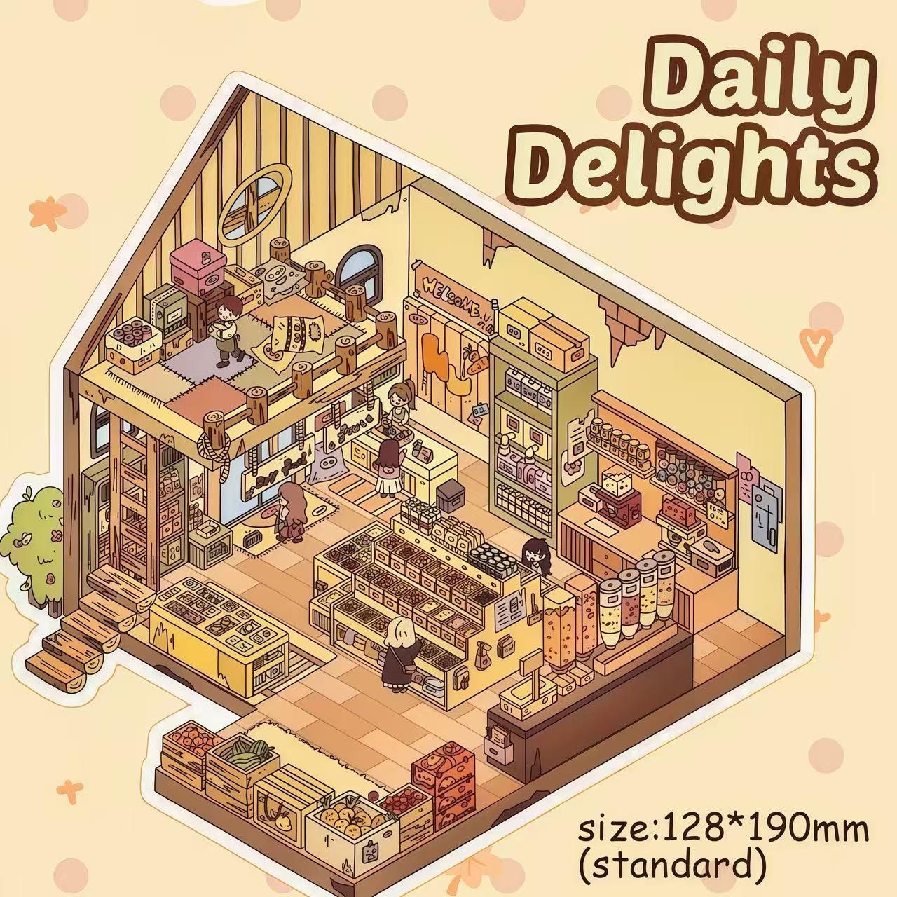 Vibrant Moments DIY 3D Sticker Collection - Cute Miniature Scene