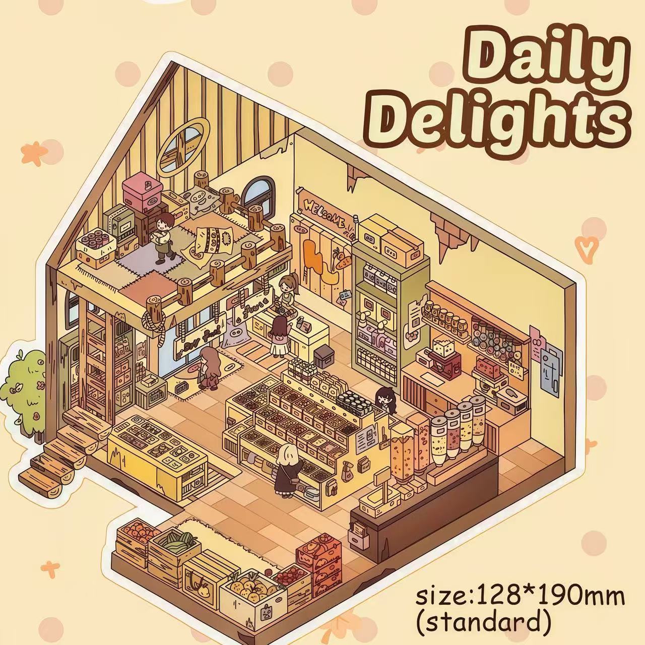 Vibrant Moments DIY 3D Sticker Collection - Cute Miniature Scene