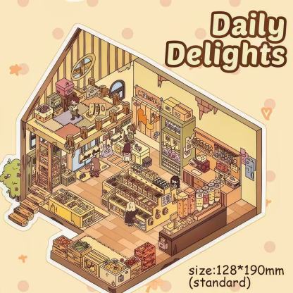 Vibrant Moments DIY 3D Sticker Collection - Cute Miniature Scene