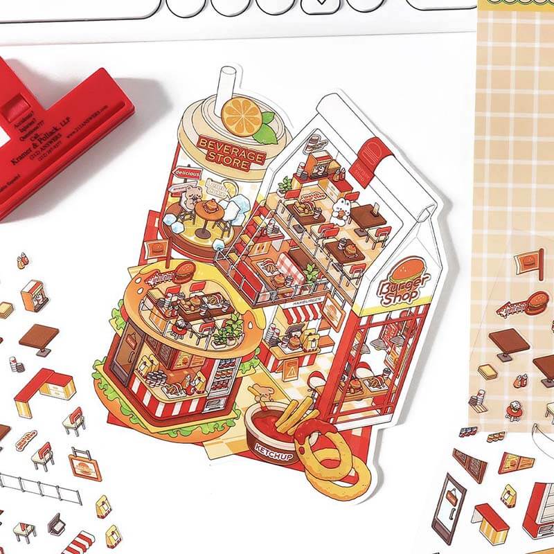 Epicurean Haven DIY 3D Scene Stickers 4 Cute Miniature Scenes