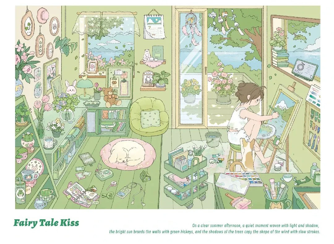 Castle fairy tales DIY 3D Sticker Collection - 4 Cute Miniature Scenes