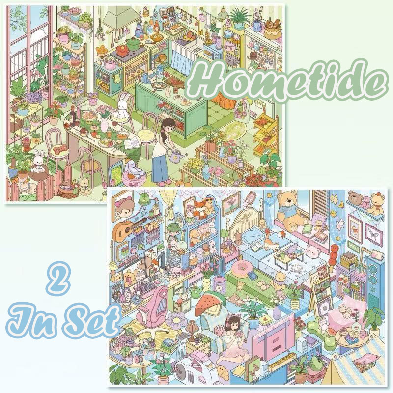 Hometide DIY 3D Scene Stickers Collection - 2 Cute Miniature Scenes