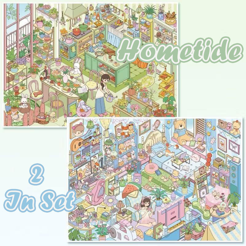 Hometide DIY 3D Scene Stickers Collection - 2 Cute Miniature Scenes