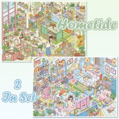 Hometide DIY 3D Scene Stickers Collection - 2 Cute Miniature Scenes