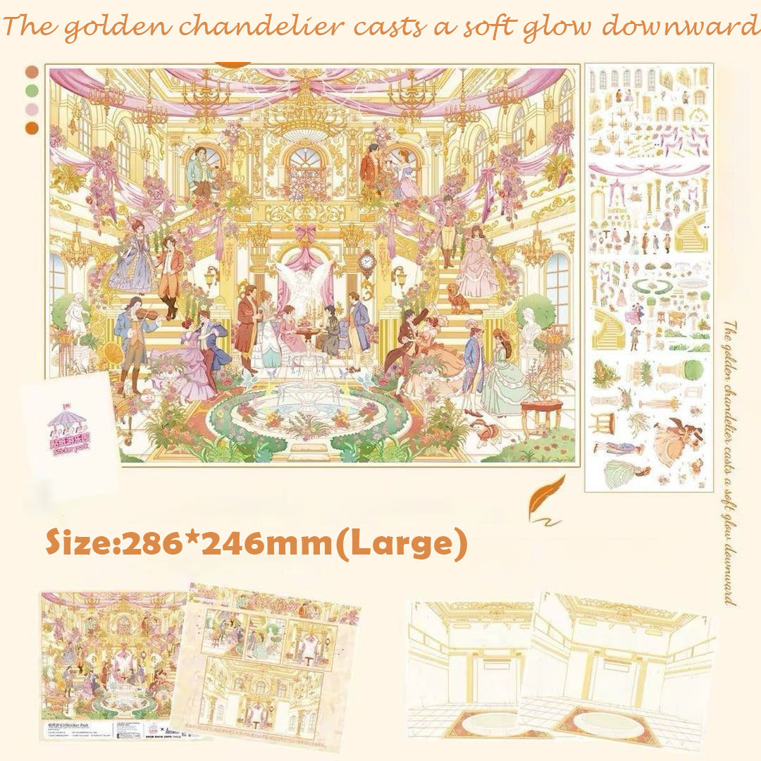 Blossom Cafe DIY 3D Scene Stickers Collection - 4 Cute Miniature Scenes