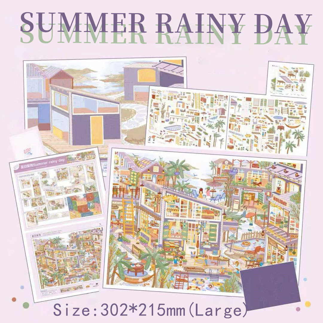 Corner Seasons DIY 3D Scene Stickers Collection - 4 Cute Miniature Scenes