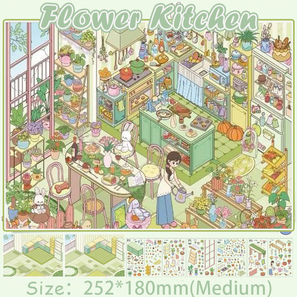 Hometide DIY 3D Scene Stickers Collection - 2 Cute Miniature Scenes