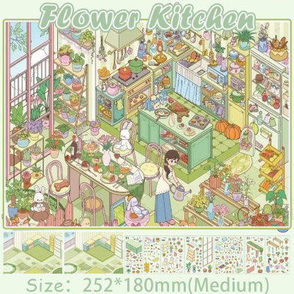 Hometide DIY 3D Scene Stickers Collection - 2 Cute Miniature Scenes