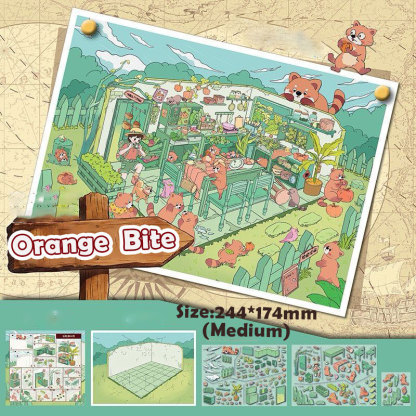 Woodland DIY 3D Scene Stickers Collection - 4 Cute Miniature Scenes
