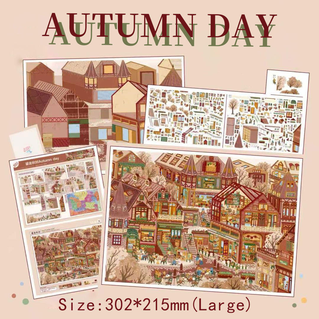Corner Seasons DIY 3D Scene Stickers Collection - 4 Cute Miniature Scenes