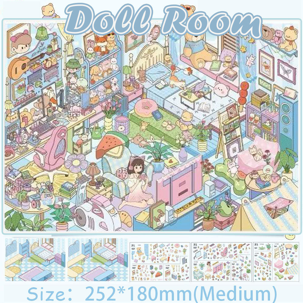 Hometide DIY 3D Scene Stickers Collection - 2 Cute Miniature Scenes