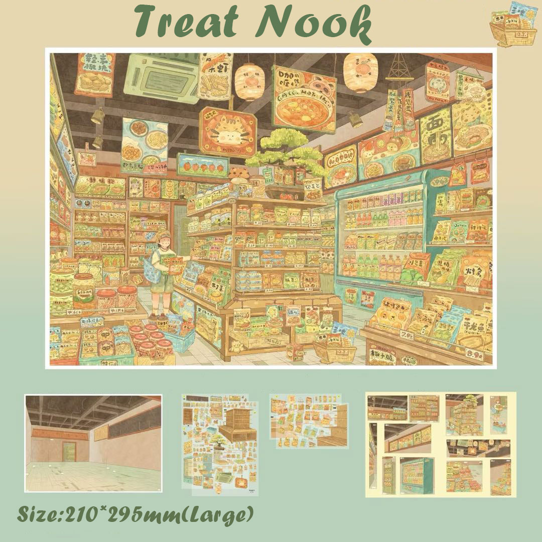 Fairy Booths DIY 3D Scene Stickers Collection - 4 Cute Miniature Scenes