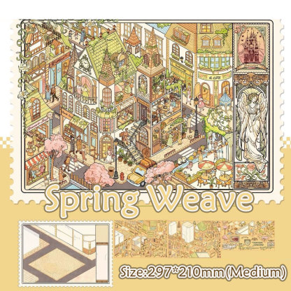 Block Fantasy Maze DIY 3D Scene Stickers Collection - 4 Cute Miniature Scenes