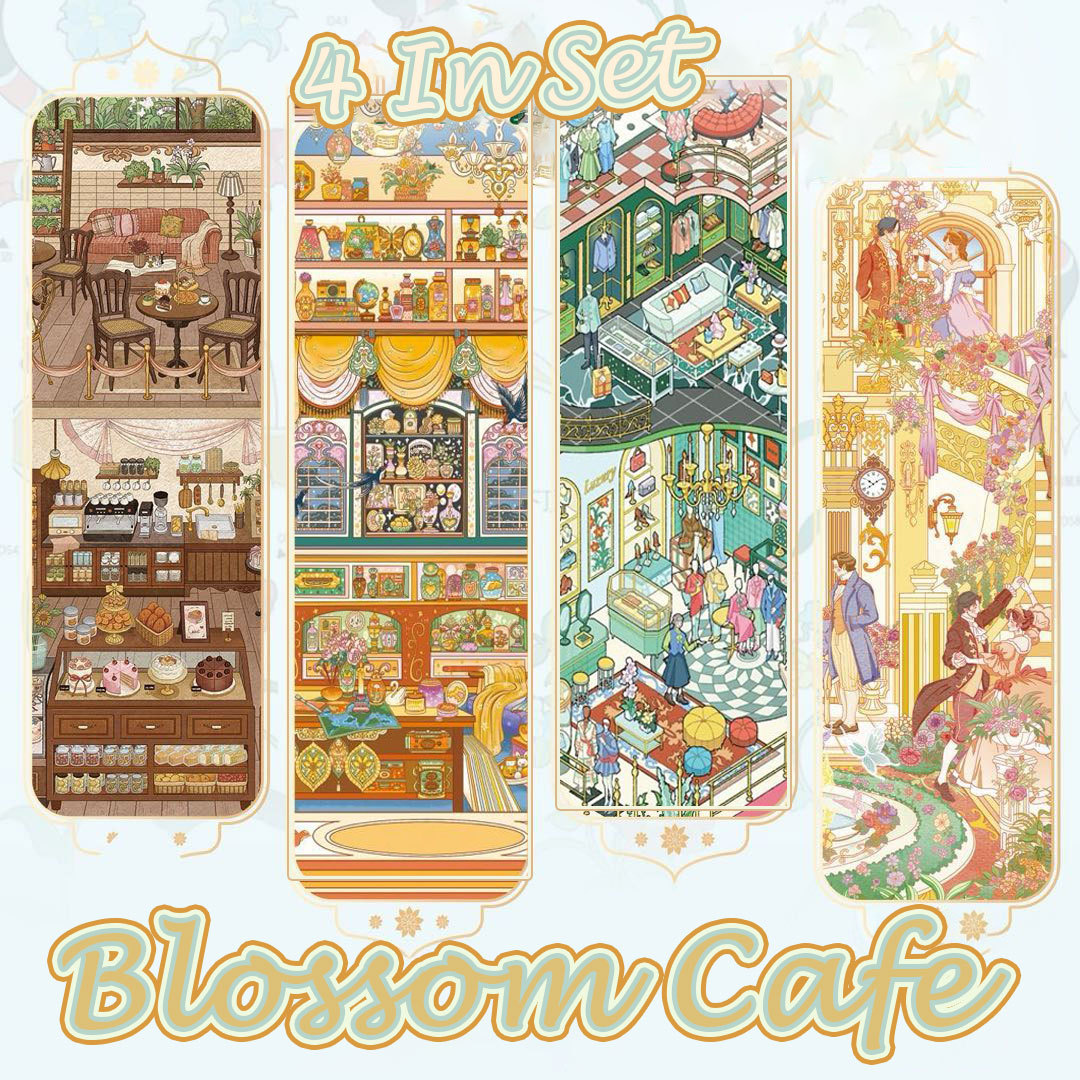 Blossom Cafe DIY 3D Scene Stickers Collection - 4 Cute Miniature Scenes