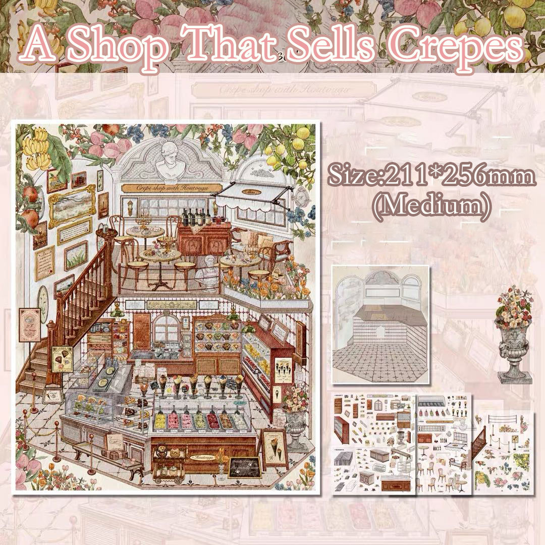 Old Town Moments DIY 3D Scene Stickers Collection - 6 Cute Miniature Scenes