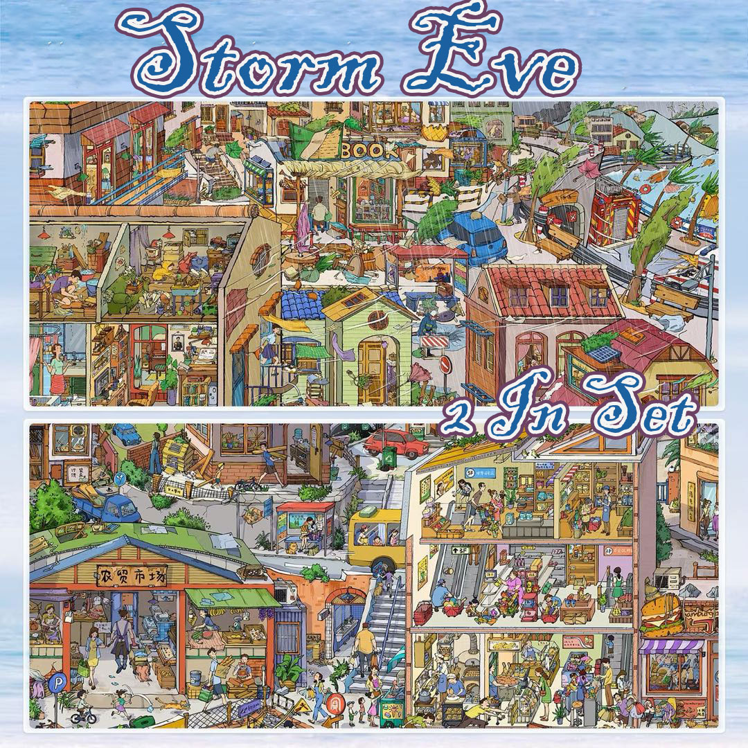 Storm Eve DIY 3D Scene Stickers Collection - 2 Cute Miniature Scenes