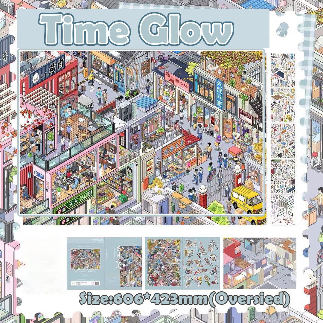 Time-Worm Blocks DIY 3D Scene Stickers Collection - 2 Cute Miniature Scenes