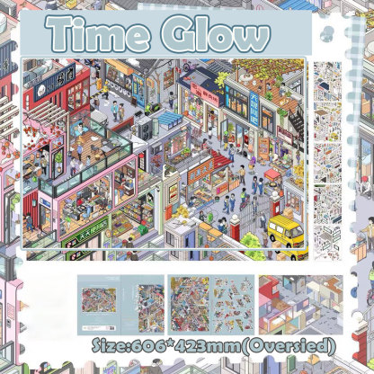 Time-Worm Blocks DIY 3D Scene Stickers Collection - 2 Cute Miniature Scenes