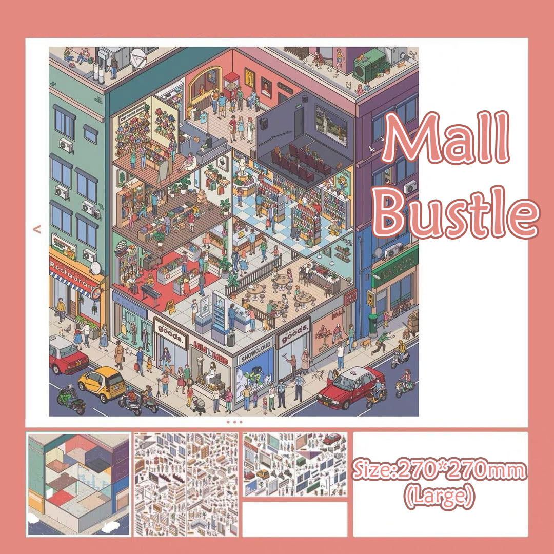 Metropolis DIY 3D Scene Stickers Collection - 4 Cute Miniature Scenes