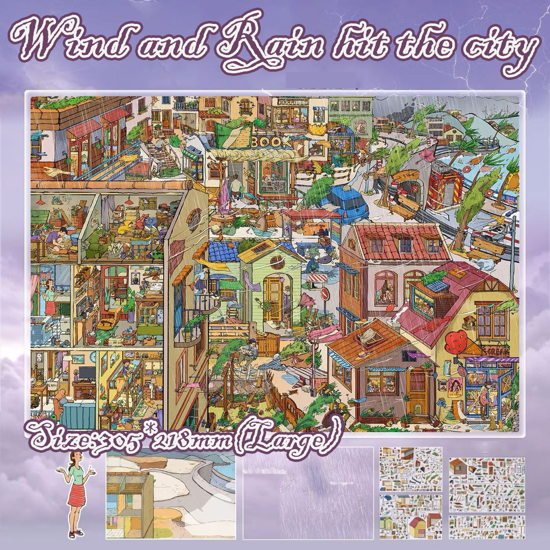 Storm Eve DIY 3D Scene Stickers Collection - 2 Cute Miniature Scenes