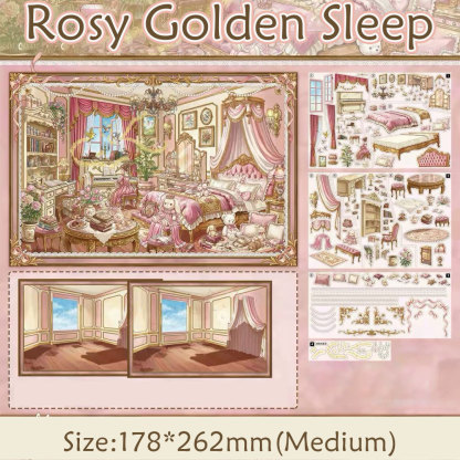 Golden Siesta DIY 3D Scene Stickers Collection - 5 Cute Miniature Scenes
