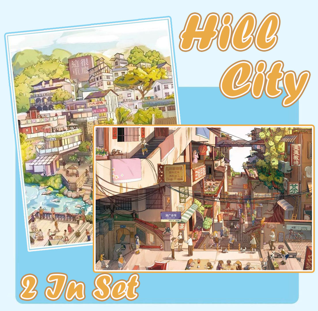 Hill City DIY 3D Scene Stickers Collection -2 Cute Miniature Scenes