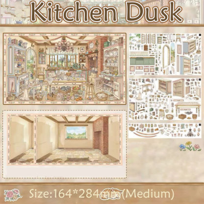 Golden Siesta DIY 3D Scene Stickers Collection - 5 Cute Miniature Scenes