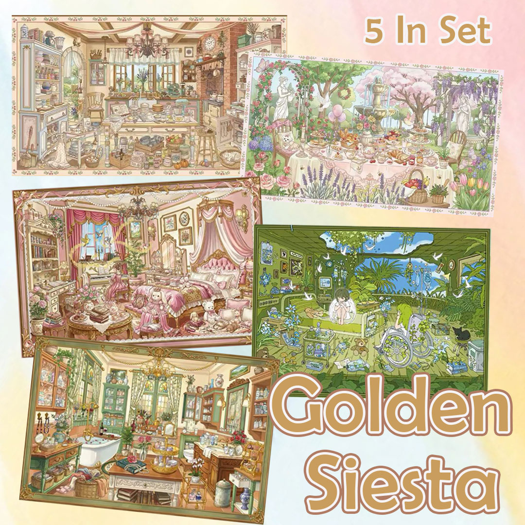 Golden Siesta DIY 3D Scene Stickers Collection - 5 Cute Miniature Scenes